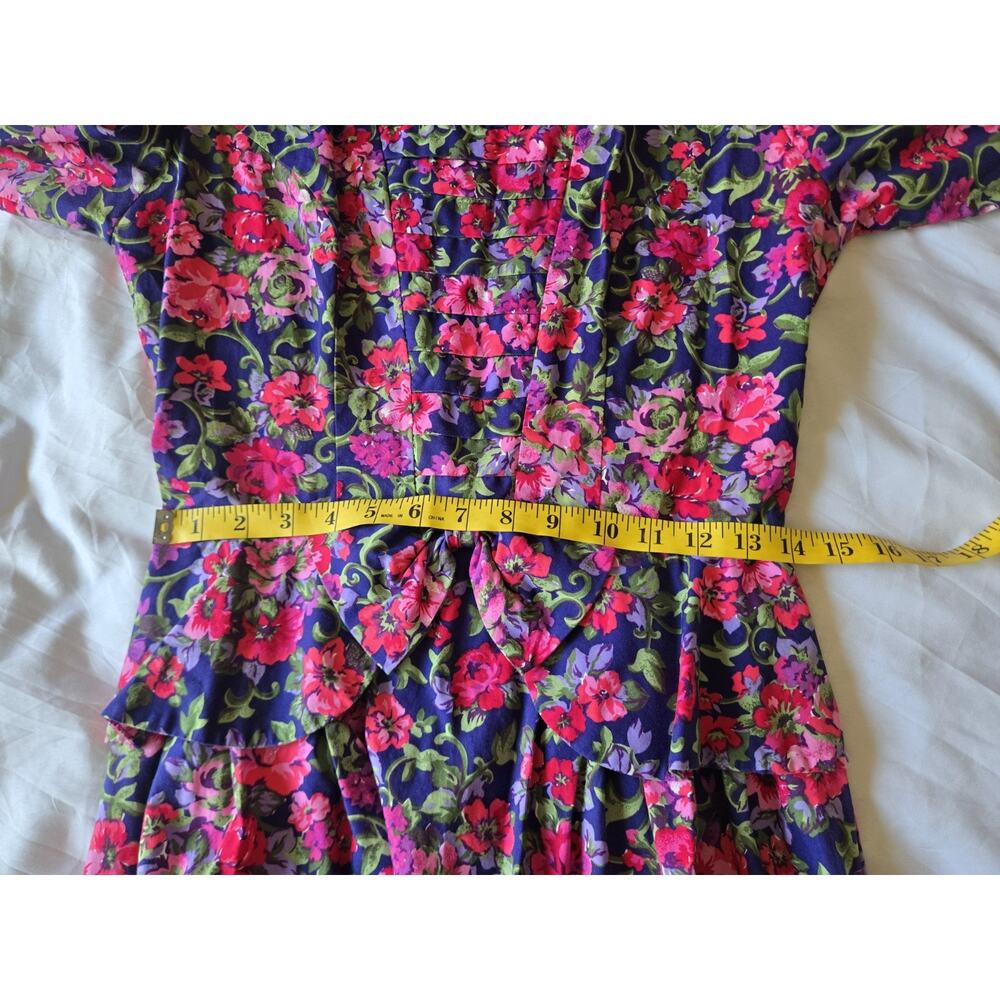 Lanz Originals 80s Pink Floral Maxi Dress Cottage Prairie Grandma Garden Party S - Picture 10 of 11